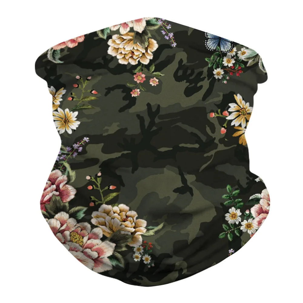 
Factory direct flower printing adult capless headscarf protection riding neck scarf sunscreen dust mask riding mask 