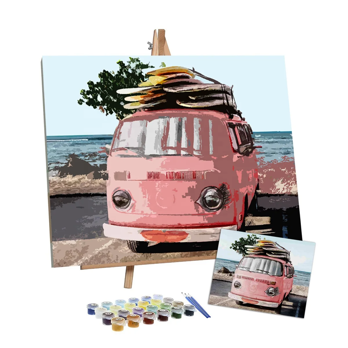 

Custom DIY Painting by Numbers Kits for Adults Include Framed Canvas with Brushes and Acrylic Pigment