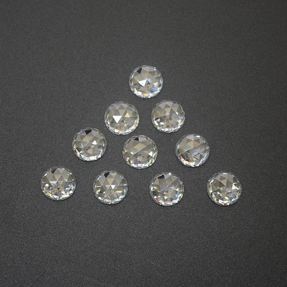 Rose Cut Flat Bottom Pear Shape White Synthetic Cubic Zircon Stone CZ Gemstones