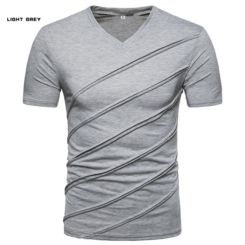 

China manufacturer t-shirt low price wholesale bulk t-shirt men's fold stripe sports short sleeves can be customized logo, Black, white, light gray, dark gray