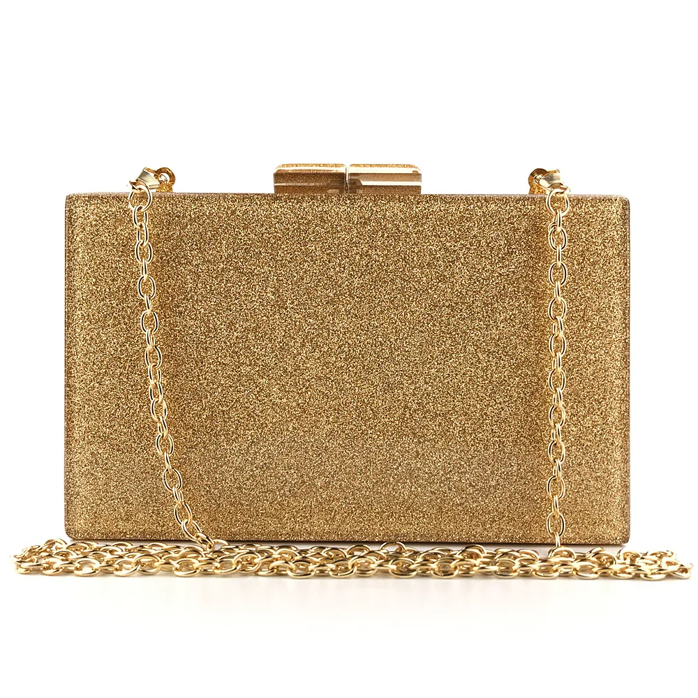 

Personality fashion clutch evening bags gold silver acrylic handbag luxury chain shoulder bag, White pink blue black