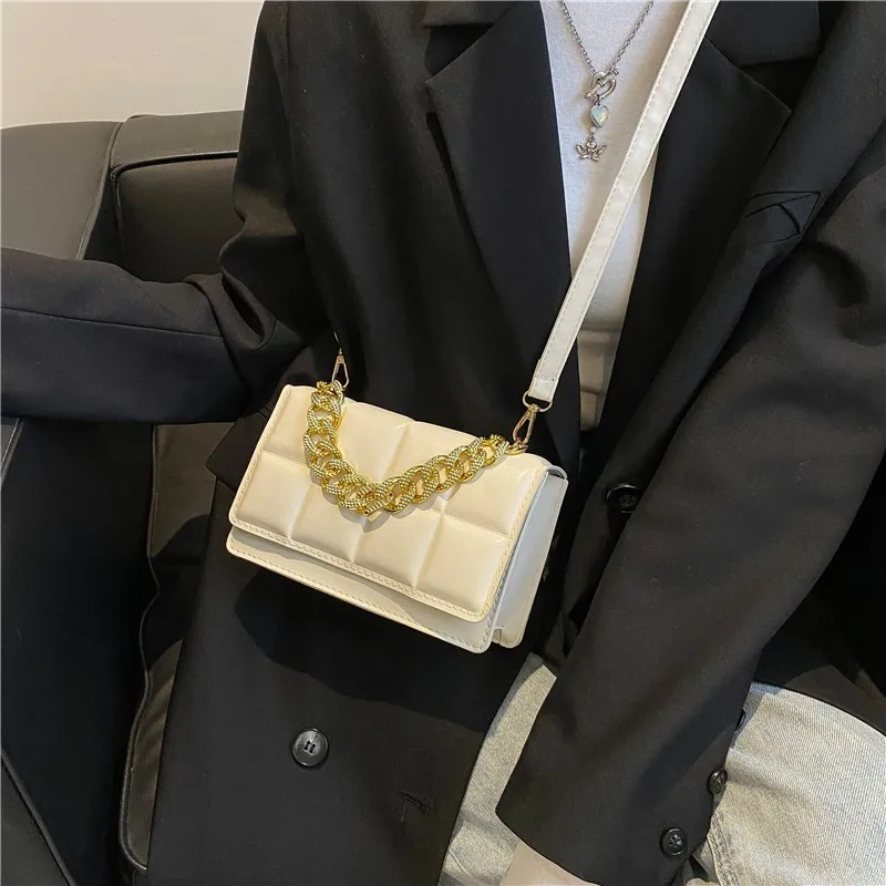 

Glitter Women Crossbody Bag Classic Chain Lady Pu Quilted Leather Mini Handbags Tote Bag Horse Tassel Ladies Handbags 2022