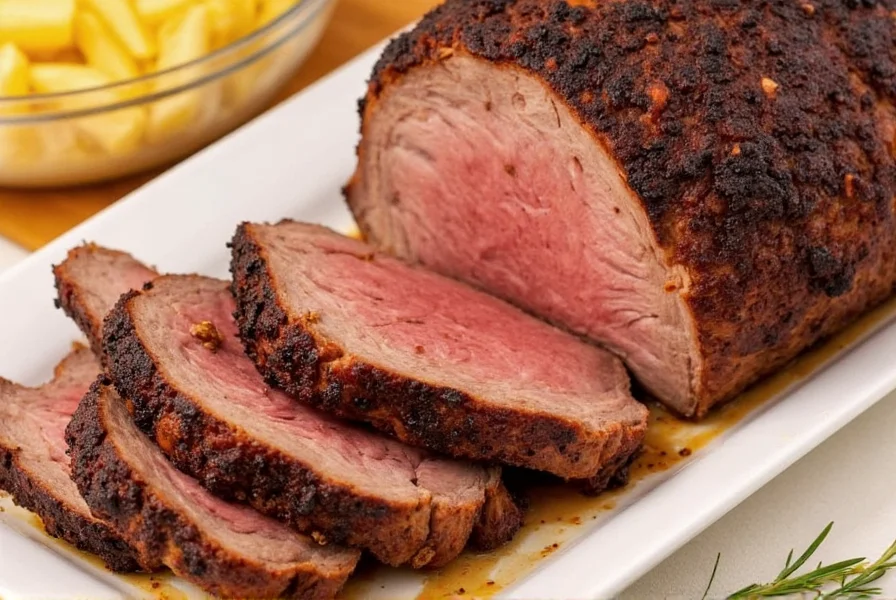 Applying rub to brisket