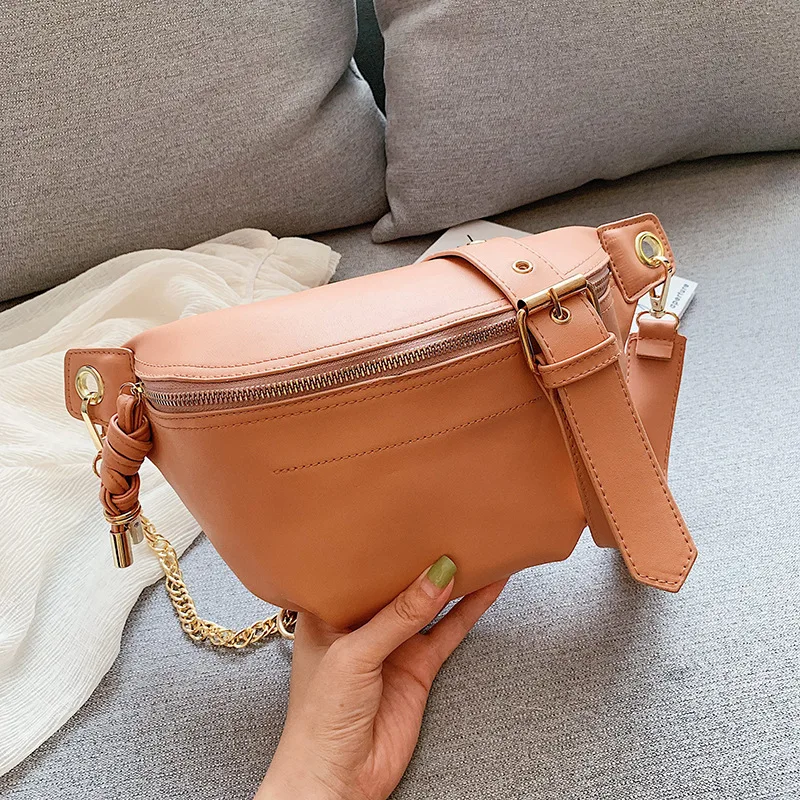 

2021 new Soft PU leather metal chains crossbody shoulder bags for girls designer fashion women hand bag ladies purses, As picture