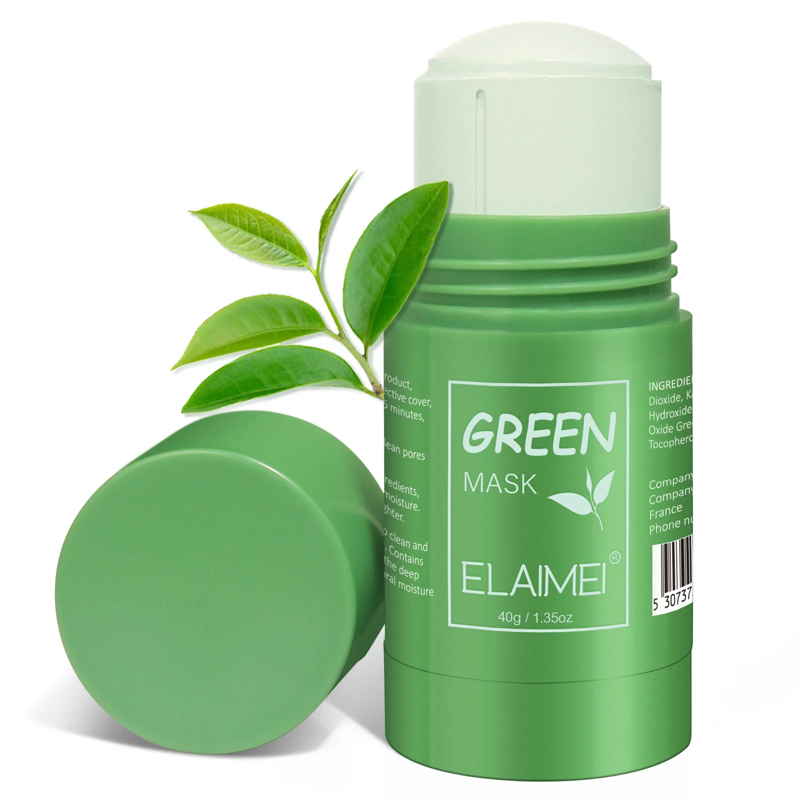 

ELAIMEI private label green tea mud filmskin care nourishing whitening moisturizing cleansing green tea mud clay facial mask