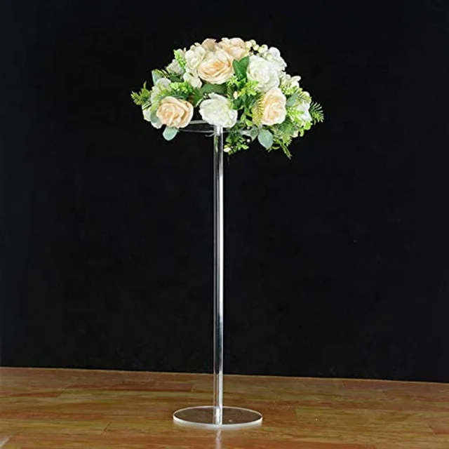 

free shipping)tall clear table candelabra crystal clear acrylic candle holders floral stand for centerpieces, Any size