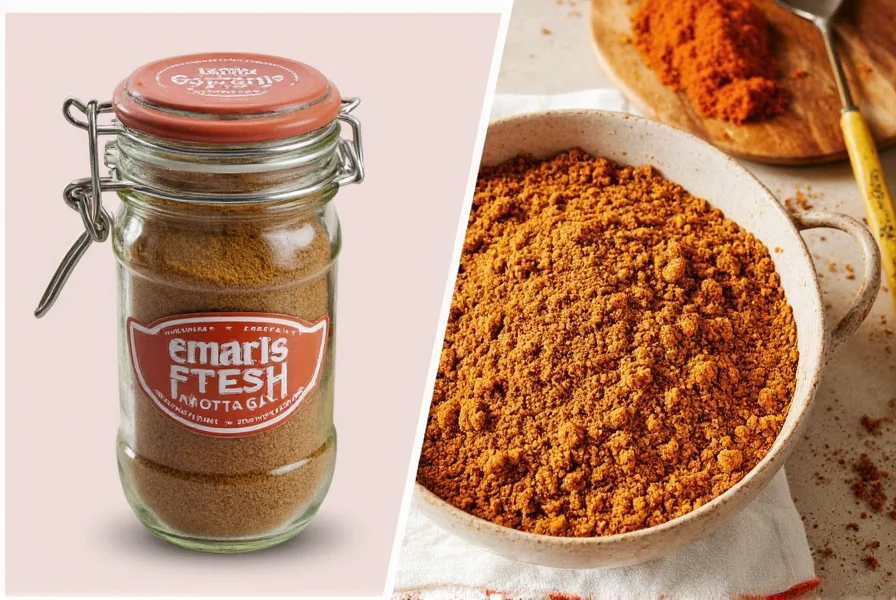Garam masala, za'atar, and BBQ rub in separate bowls