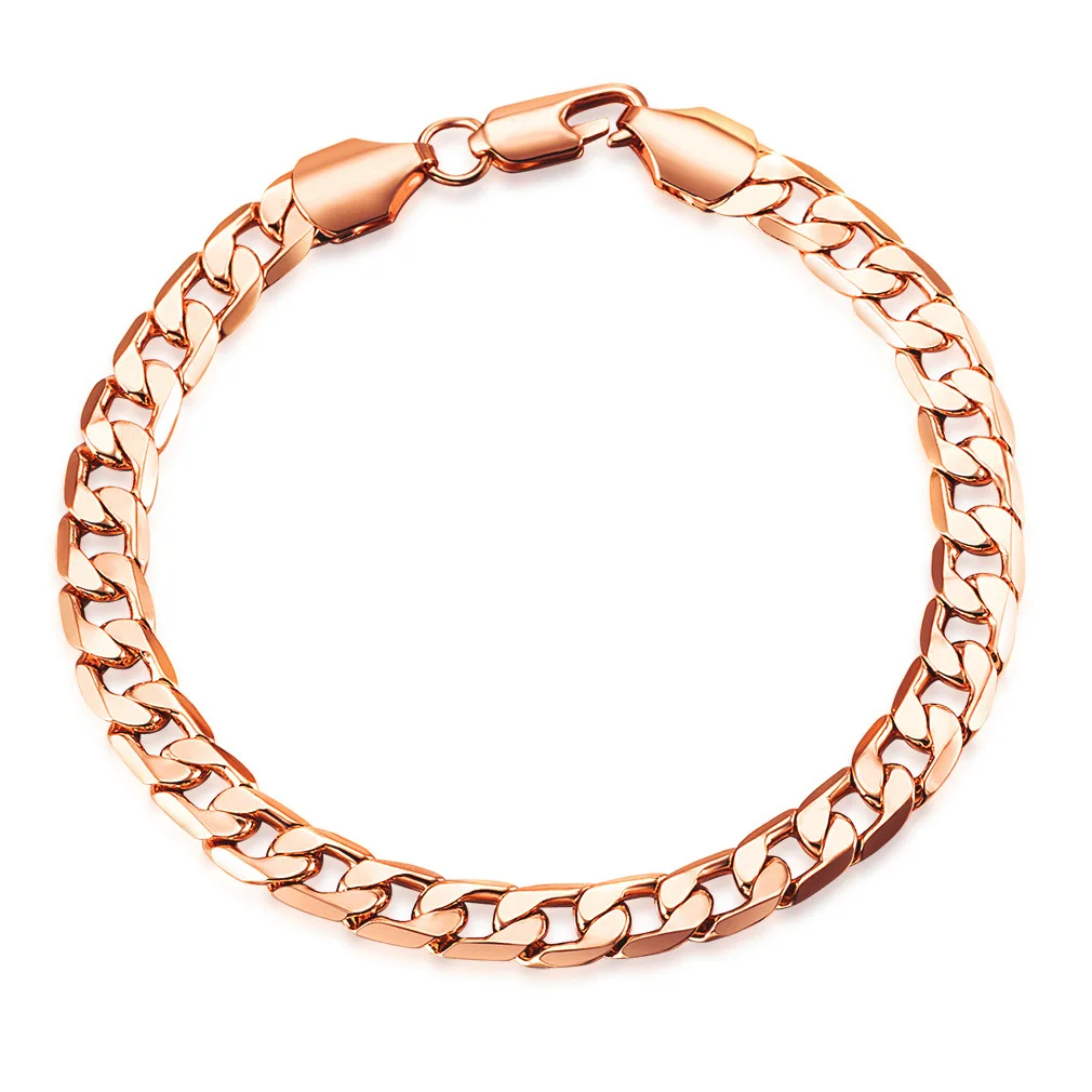 

Hot 18k Real Gold Rose Gold Plating Bracelet Punk Hip Hop Bracelet Accessories For Men And Women