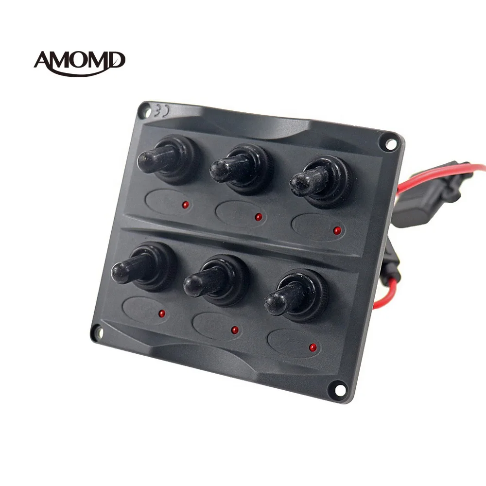 Amomd Ip66 Waterproof 1224v 6 Gang Marine Onoff Toggle Switch Panel