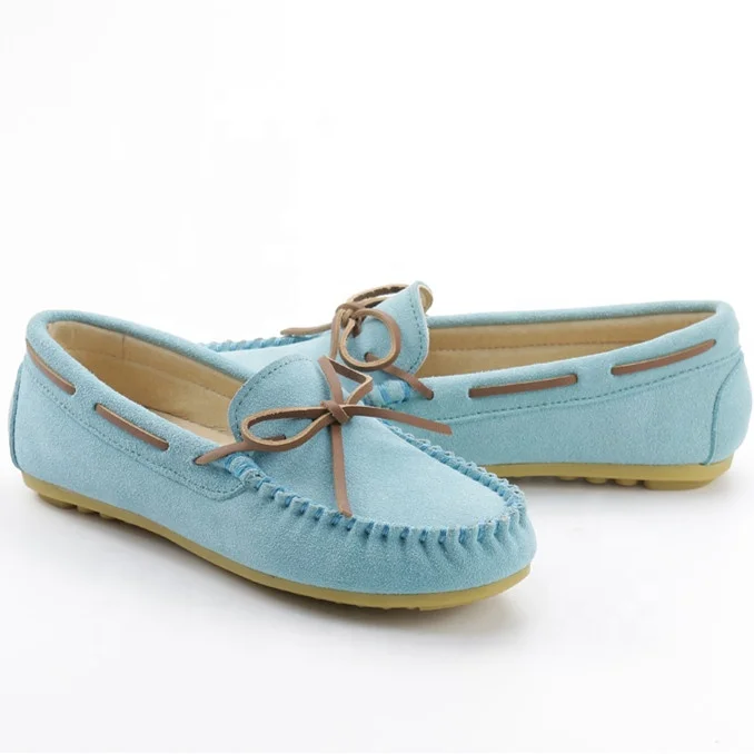 

Concise Style Classical Comfort Cow Suede Leather Flats Loafers Casual Moccasin Women Shoes With Memory Foam