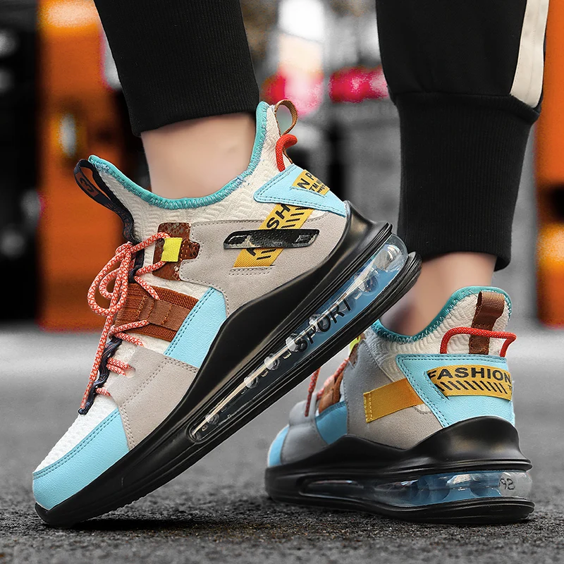 

Wholesale top quality men fashion sneakers comfortable air cushion big size men casual chunky shoes, Optional