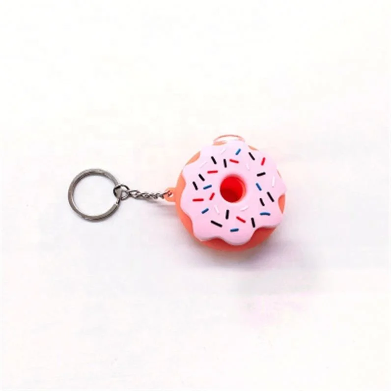 

Wholesale New Style Silicone Donut Shaped Smoking Pipe Multicolor Keychain Detachable Weed Pipe 2021, Pink