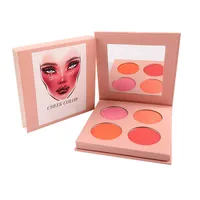 

Sample offered makeup 4 colors brush private label blusher highlighter eyeshadow blush palette