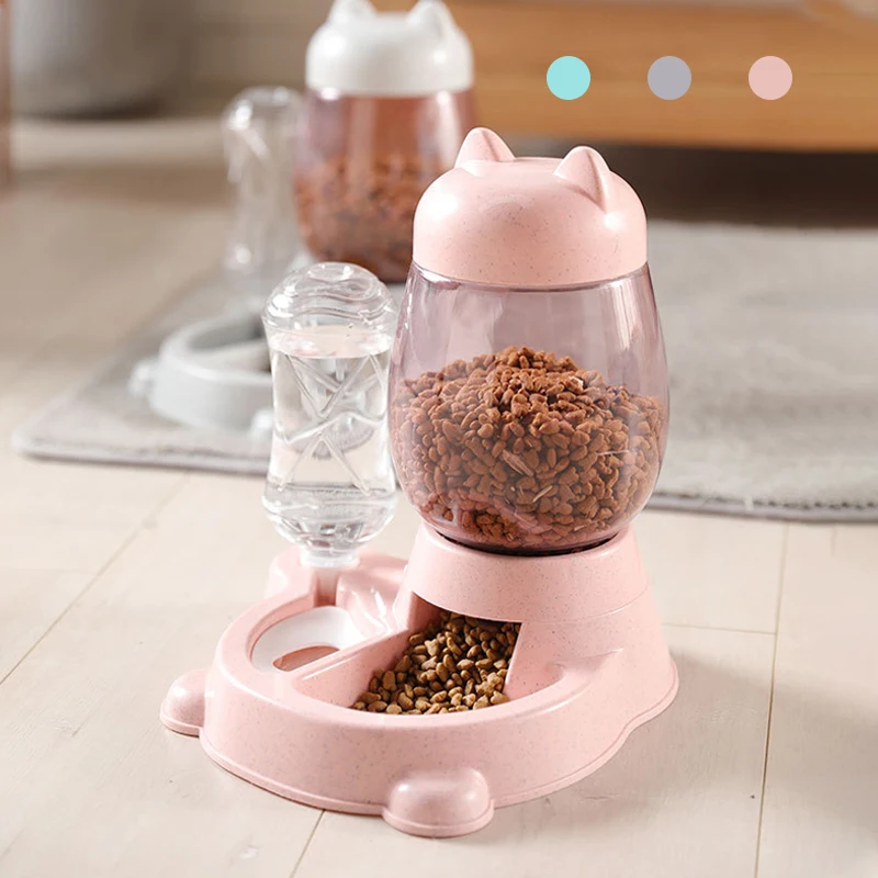 

2.2L Pet Cat Dispenser Bowl for Cat Automatic Feeder Dog Water Bottle Food Water Pet Feeding Bowl Drinking Feeder Device