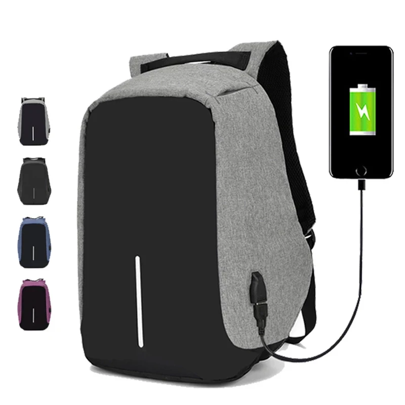 

Custom Logo Nylon Men Office Back Pack Waterproof School Smart Usb Anti Theft Travel Laptop Backpacks Bag