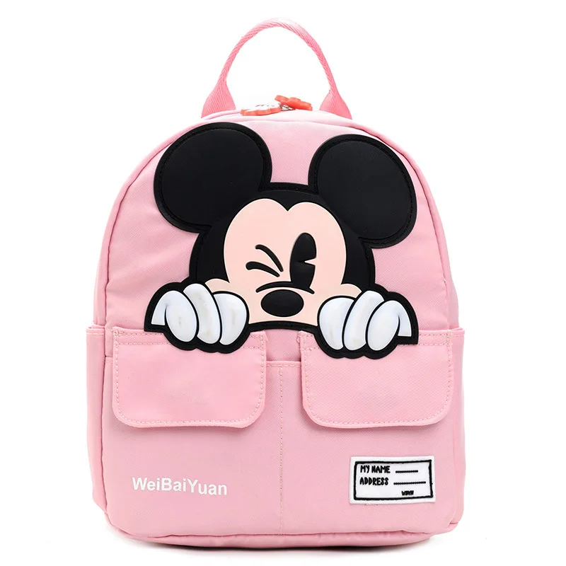 

Children Cartoon Backpack Boy Girls 2021 Cute Travel Backpack Handbag New Mickey Mouse Kindergarten School Bag, Customized color