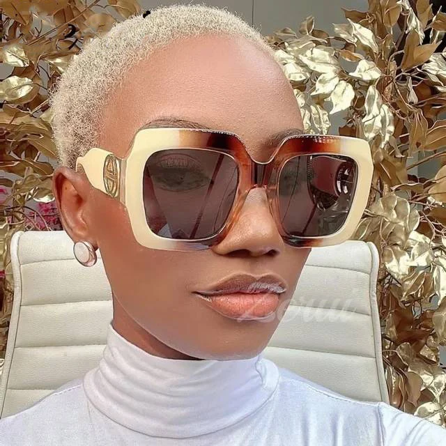 

1098 Classic Vintage Fashion Square Sunglasses Oversized Women Men Luxury Brand Designer Sun glasses Big Frame Sunglasses 2023