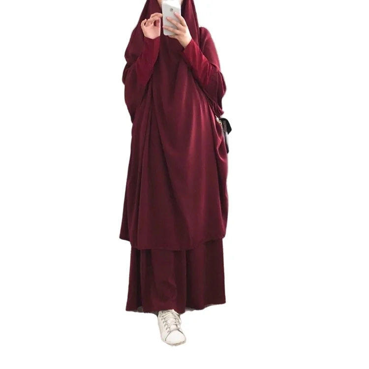 

Muslim Prayer Dress Overhead Two Piece Long Hijab 2021 Dubai Women Prayer Dress Muslim Khimar Styles Overhead Khimar Jilbab, As shown