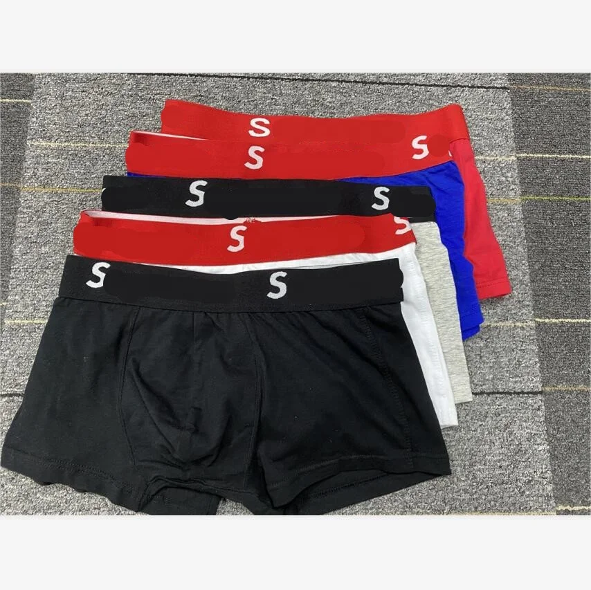 

Men's Underwear Lettern Pattern Cotton Men Boxer Flat Leggings For Male, Picture