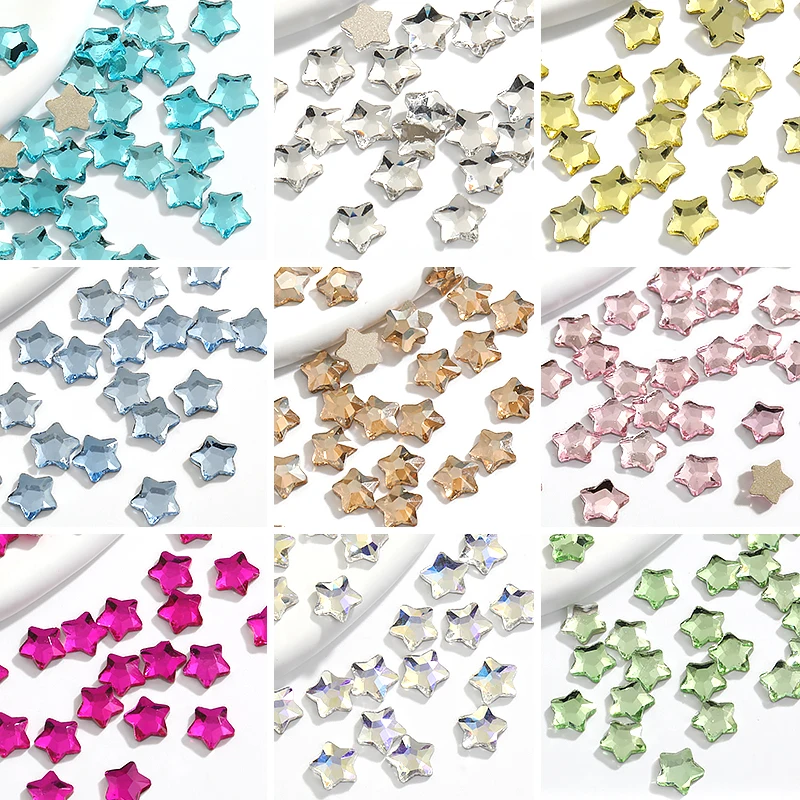 

Xichuan 6mm Fat Star Shaped Crystal Stones Flatback 3D Nail Art Supplies Diamond Strass Rhinestones