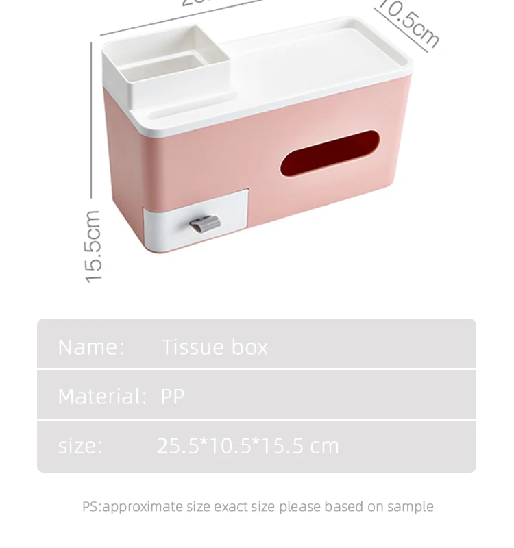 Multi-functional table top tissue box desktop storage box organizer mobile phone  remote control holder