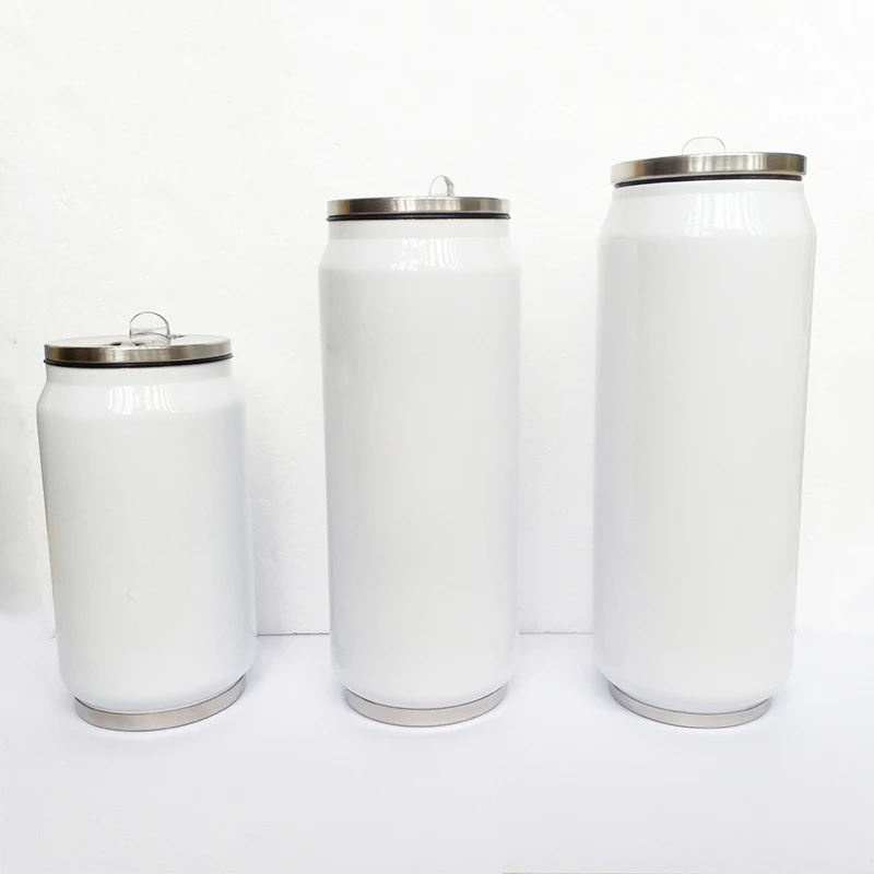 

wholesale 300mL 400mL 500mL 16 oz printed sublimation blanks soda cans stainless steel vacuum insulated double soda cans, Customized color for 300ml 400ml 500ml sublimation blanks soda cans