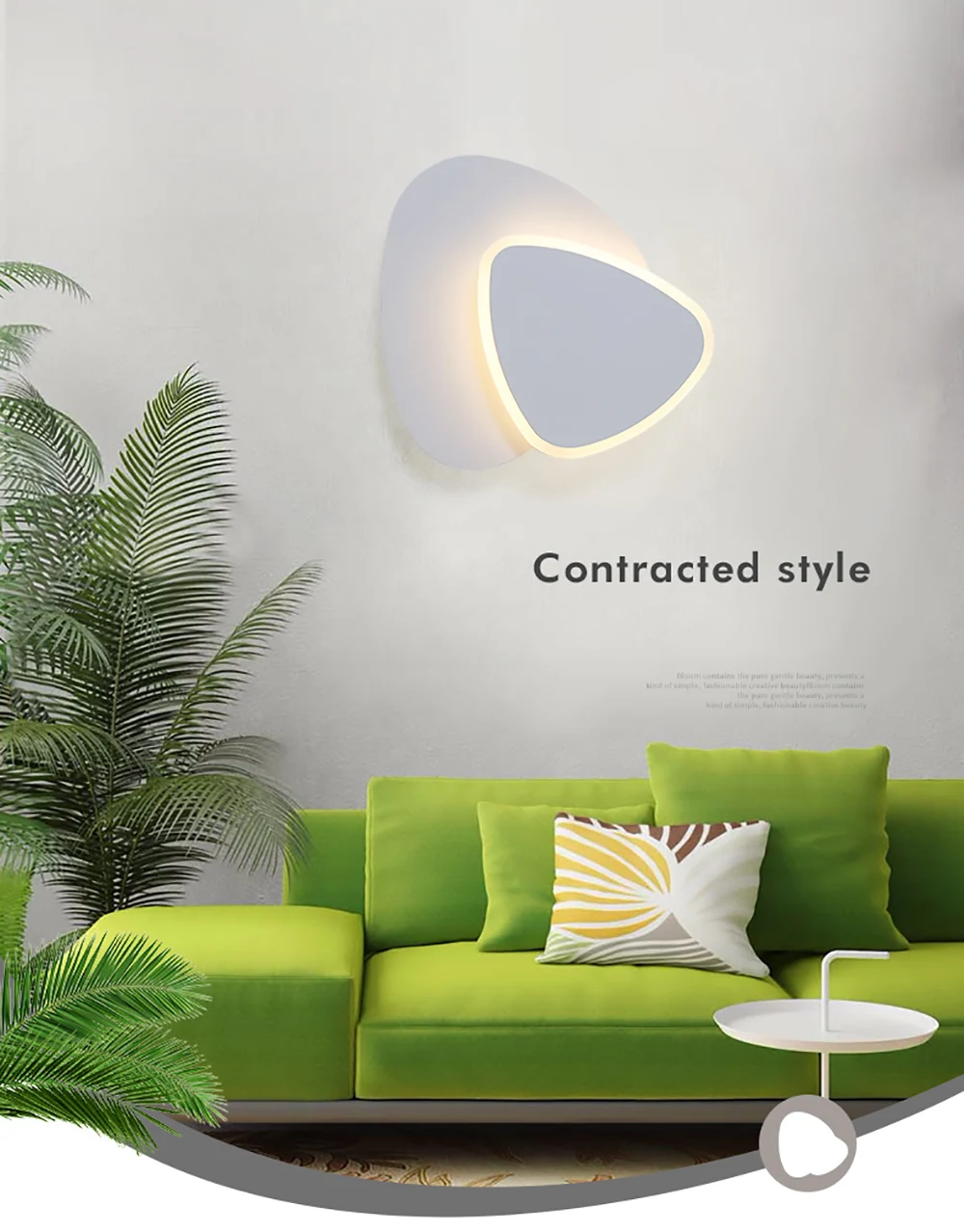 New design 18W 24W indoor wall light triangle 180degree rotatable white LED night light