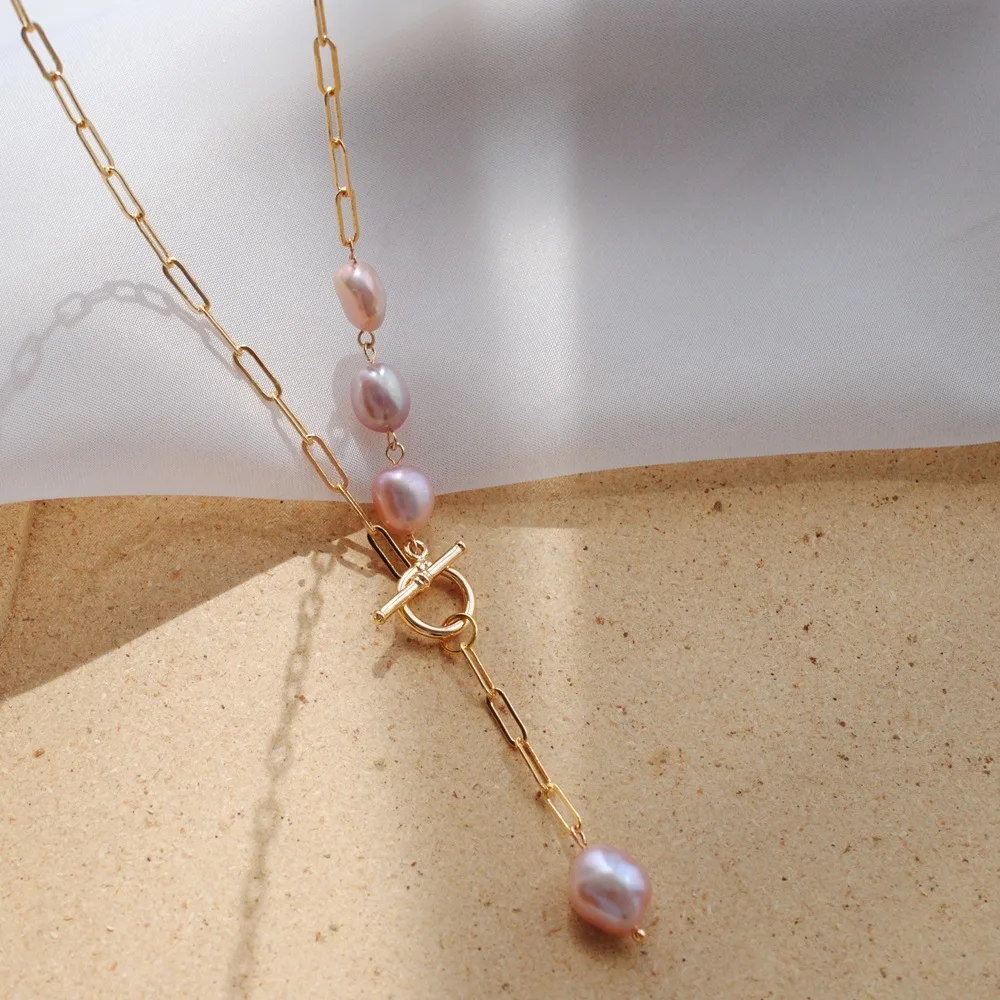 

Vershal B236 18k Gold Plated Hot Sale Retro Freshwater Pearl Chain Pendant Necklace For Women