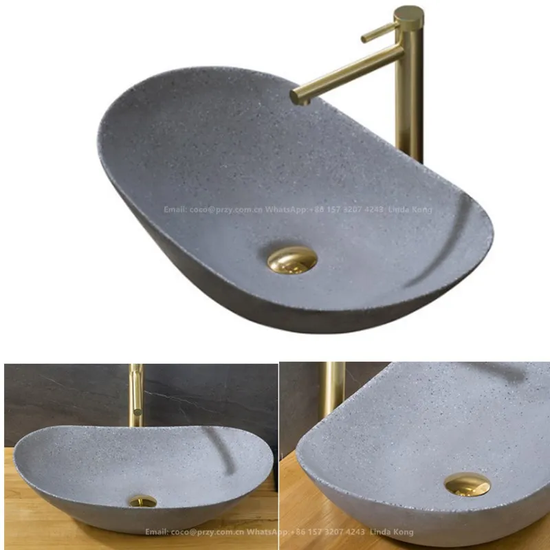 

Industrial style Cement basin Molds Oval washbasin Concrete Sinks silica mold bathroom terrazzo sink silicone molds