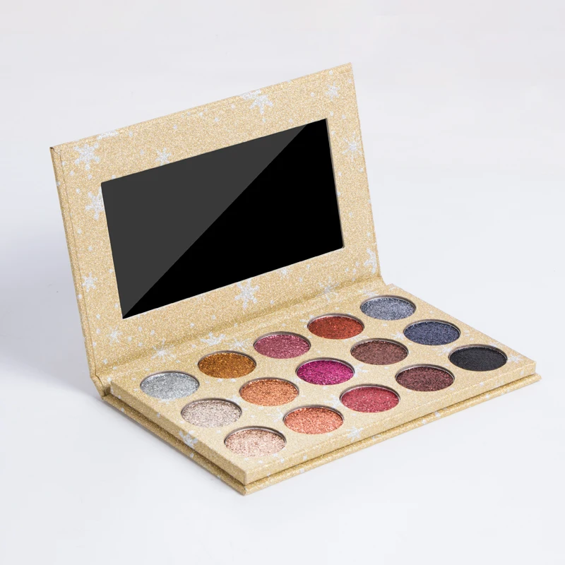 

Custom Logo 15 Colors Glitter Matte Powder Yellow Eyeshadow Palette low MOQ