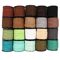 

3mm Pacifier Clip Flat Velvet Skin Faux Suede Leather Cord String For Jewelry Making 90M