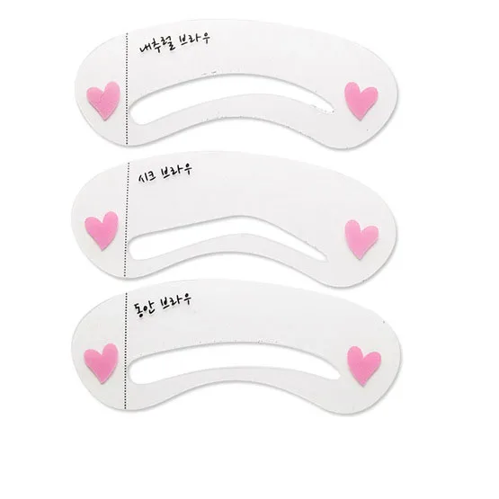 

Beauty Makeup Tool Small Moq 3pcs Drawing Eye Brow Kit Wholesale Eyebrow Stencil High Quality Hollow Eyebrow Card, Transparent