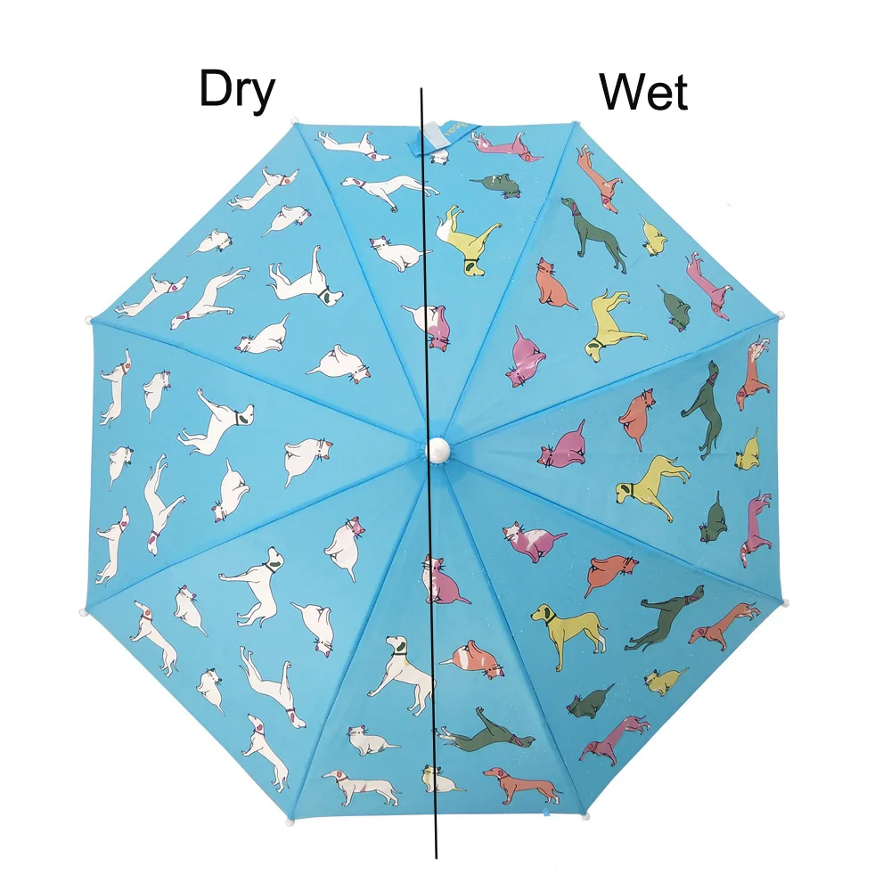 

Child Fun Kid Magic Fantastic Change Color Umbrella With Cat and Dog Cartoon Print