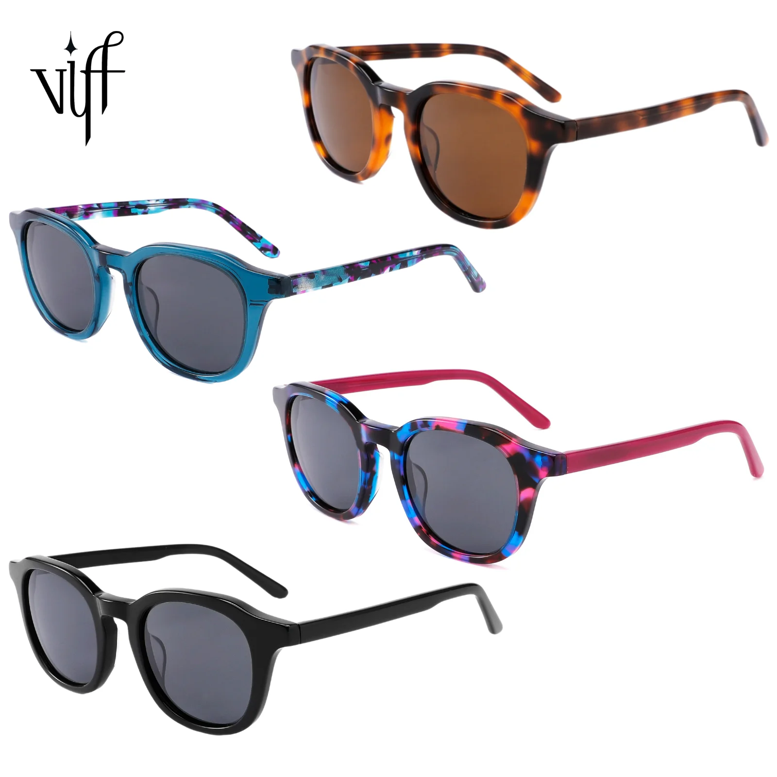 

VIFF FG1232 Acetate Round Square Shape Handmade Eyeglasses Unisex High Quality Manufactures Fashion Sunglasses 2021