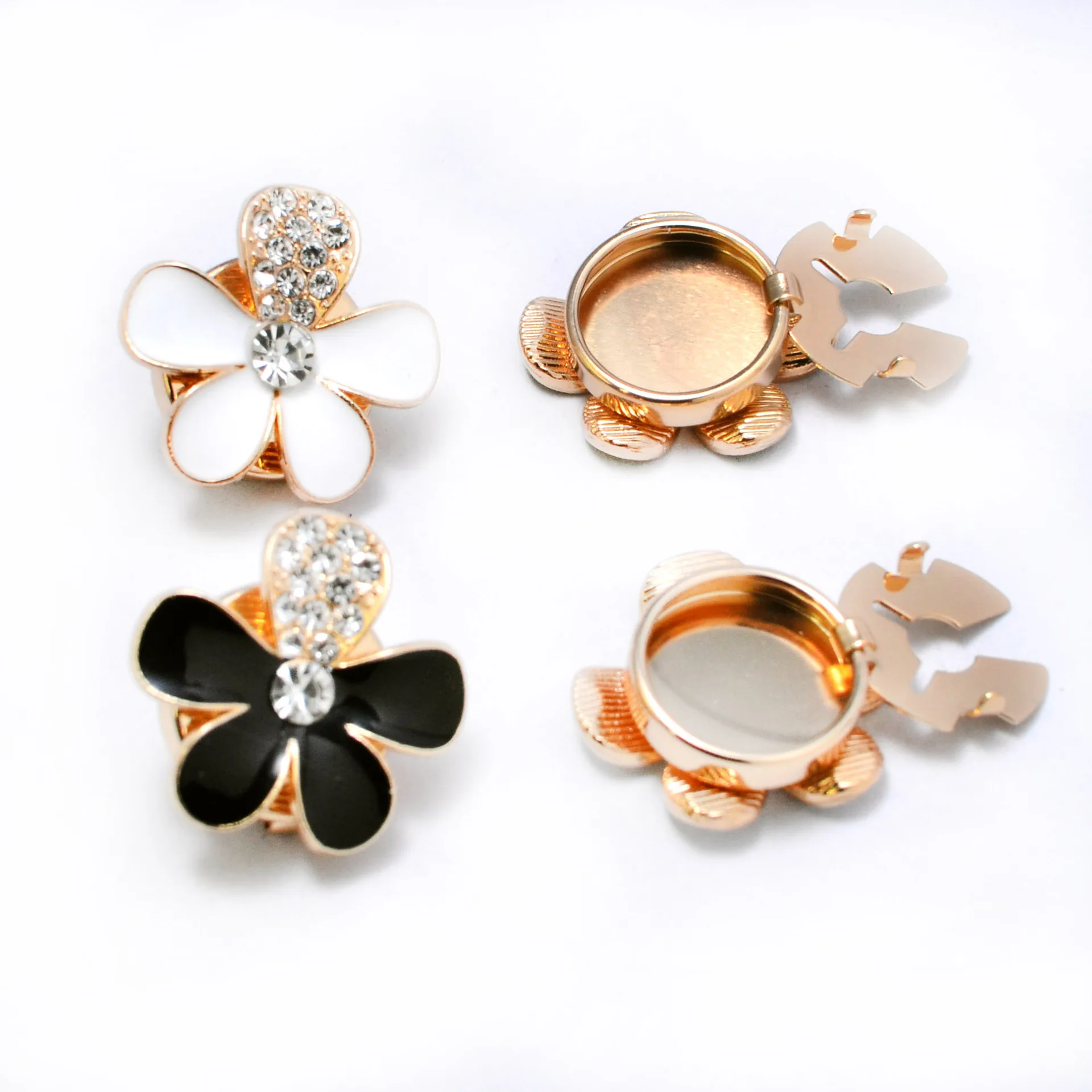JFRB108 Flower Button Cover Cufflinks Fashion Jewelry Rhinestone Button Covers For Women Shirts
