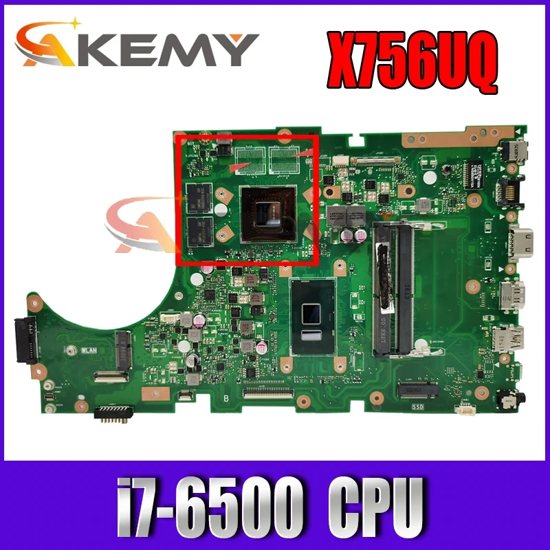 

X756UQ Motherboard REV3.2 i7-6500CPU DDR4 For Asus X756U X756UQK X756UX X756UJXM X756UV Laptop Mainboard X756UQ Mainboard