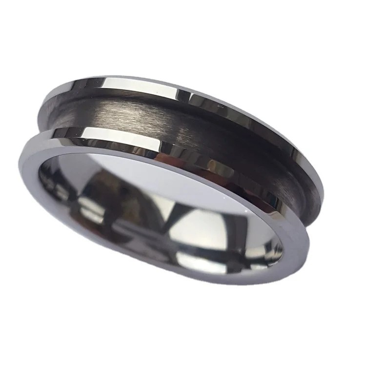 

6MM Fashion Women Channel Tungsten Ring Blank Ring For Inlay Wholesale, Tungsten color