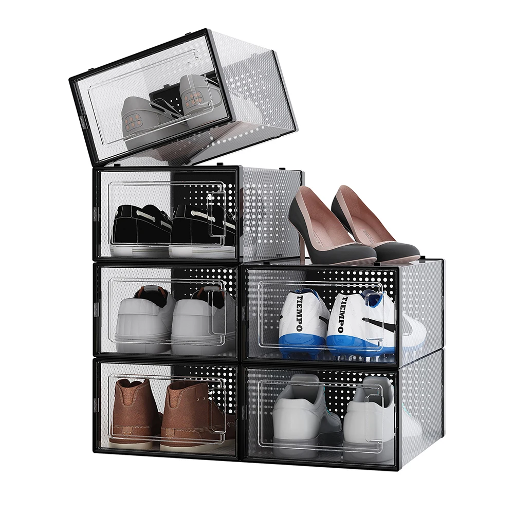 

Transparent Folding Shoe Box, Clear/white/black/customized