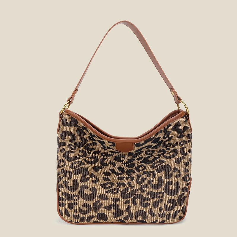 

Wholesale Leopard Fashion Print Women Canvas Handbag Ladies Shoulder Hobo Bag