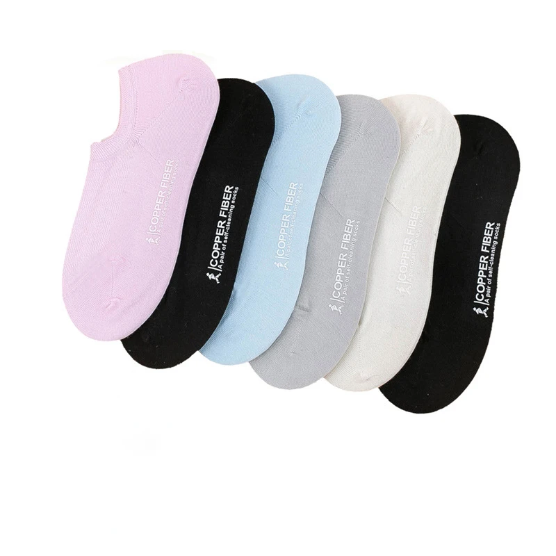 

OEM Copper fiber Anti odor bacteria resistance low cut short funky fashion women kawaii socks with custom logo, Custom color