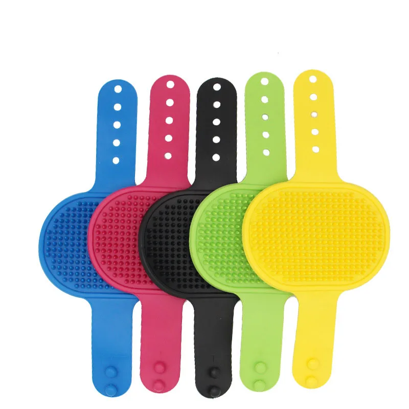

Pet Grooming Brush Adjustable Ring Silicone Pet Grooming Brush Cat Dog Bathing Tool