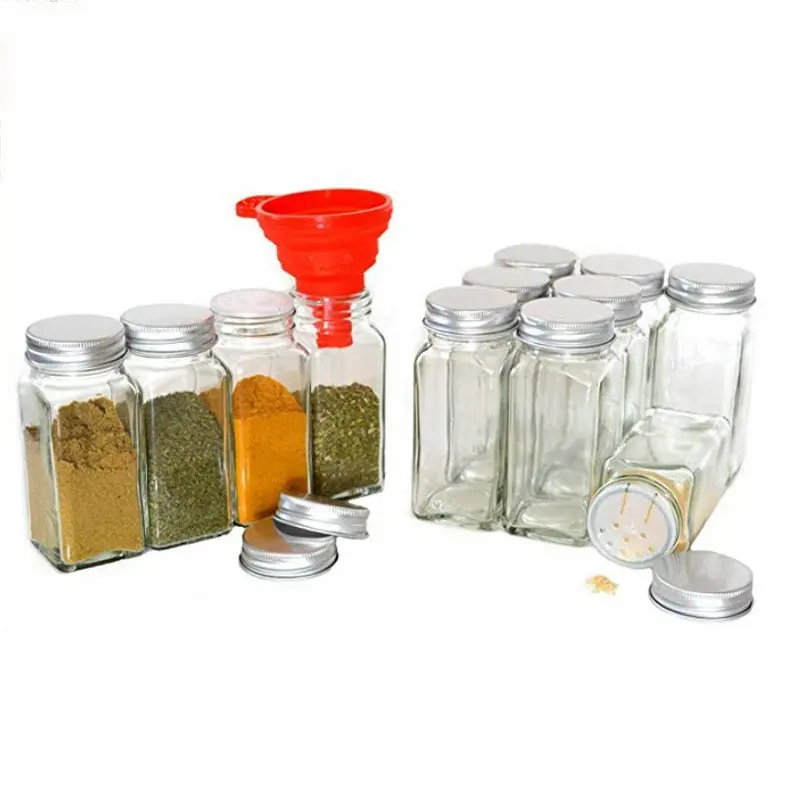 

Avertan xuzhou large 100ml kitchen packaging glass spice powder shaker bottle with rack for barbecue