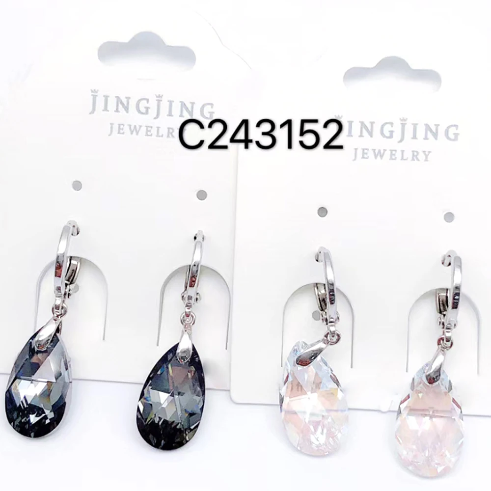 

Fashion wholesale trendy womens metal fancy studs earrings dating wedding party jewelry crystal earrings, Customized