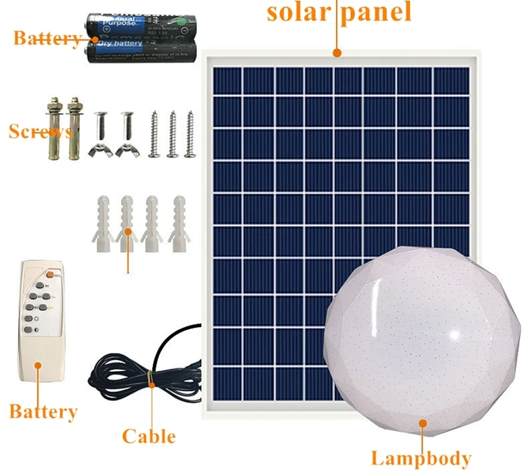 
House Indoor solar Power Battery spot lamp 20w 40w solar ceiling light 