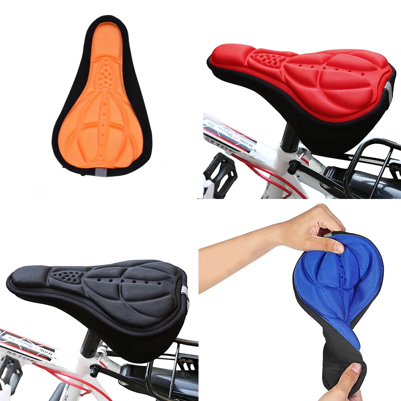 

Bicycle Saddle 3D Soft Bike Seat Cover Comfortable Foam Seat Cushion Cycling Saddle for Bicycle Bike Accessories, Black,orange,blue,red