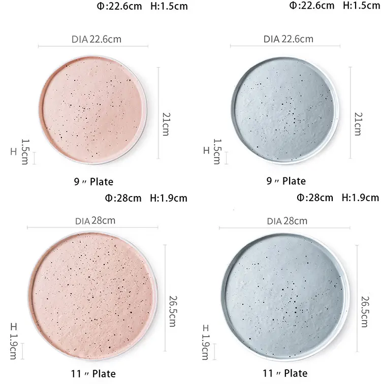 Retro handmade ceramic dessert plate wedding gift porcelain tableware home decor cake plate