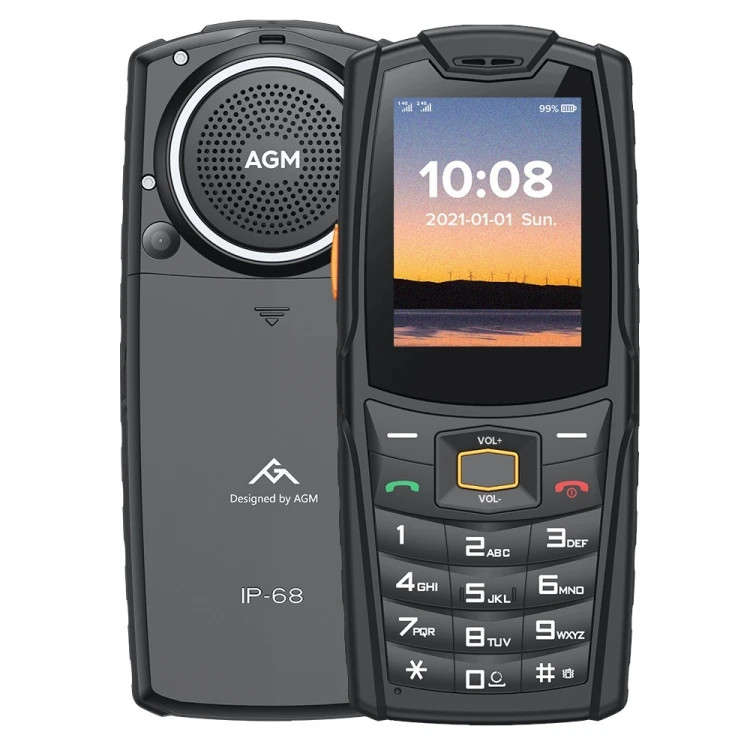 

Hot Sales AGM M6 4G Rugged Feature Phone Global Version IP68 Waterproof Shockproof 2.4 inch LED Light Torch Cell phone mobile