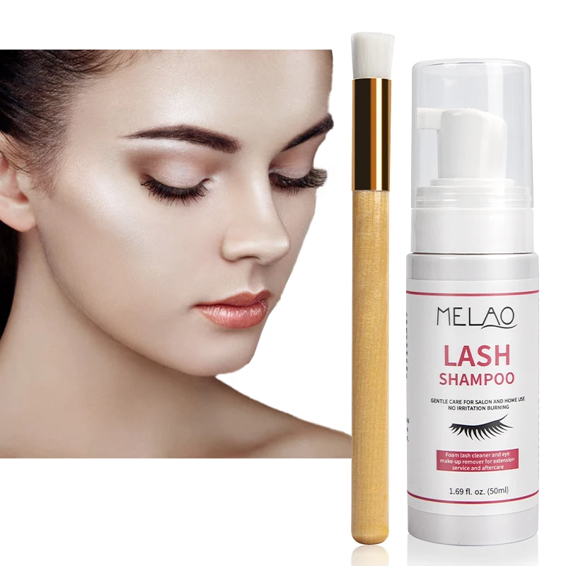 

OEM private label custom wholesale eyebrows clean and soft and beautiful cleansing eyelash shampoo pink lash foam shampoo