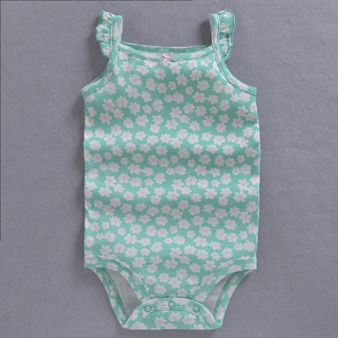 

sleeveless baby rompers new born cute cartoon baby clothes with different colors, Picture