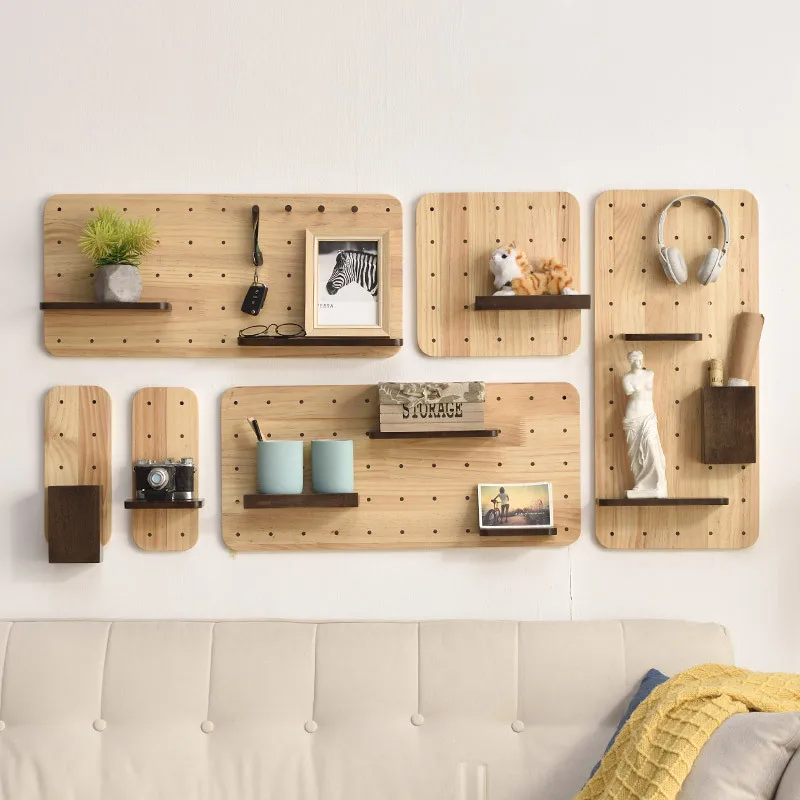 

Cave board customized Nordic solid wood hanging wall mounted storage box wall hanging storage decorative layer wall shelf